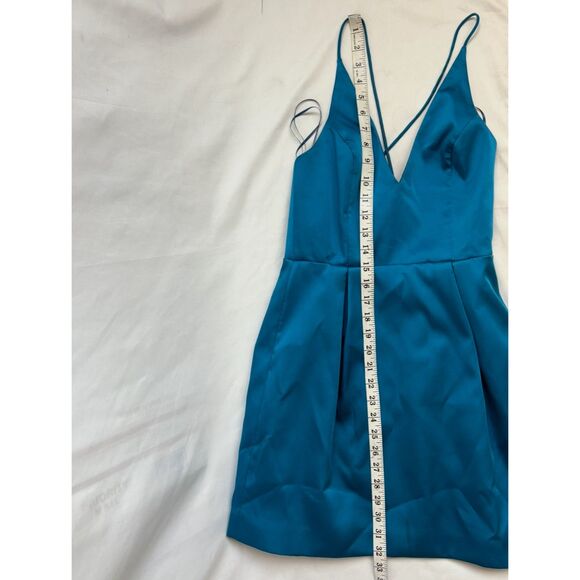 TOPSHOP Royal Blue Spaghetti Strap Satin Mini Dress Prom Cocktail Formal sz 2 - Picture 10 of 10